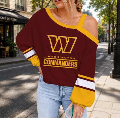 SPECIAL EDITION - NEW CUSTOMIZED NFL12 WTC WASHINGTON COMMANDERS DROP SHOULDER SWEATSHIRT