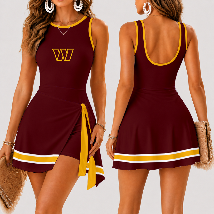[SPECIAL OFFER] NEW CUSTOMIZED NFL12 WTC WASHINGTON COMMANDERS WOMEN'S SUMMER SKORT DRESS