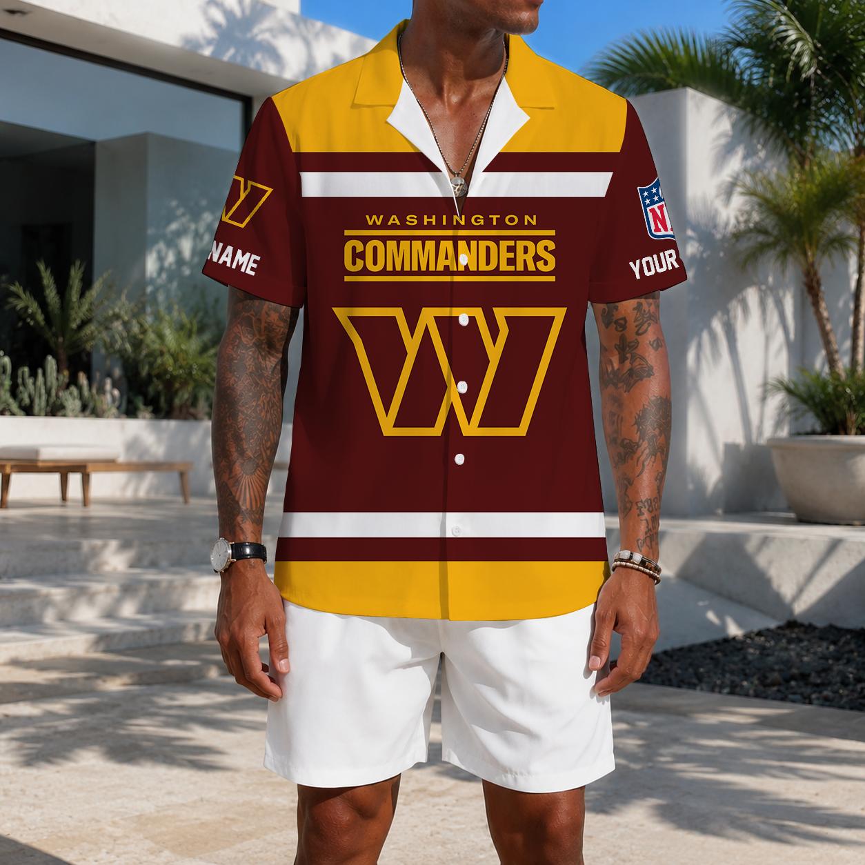 EXCLUSIVE EDITION - NEW CUSTOMIZED NFL12 WTC WASHINGTON COMMANDERS UNISEX HAWAIIAN SHIRT
