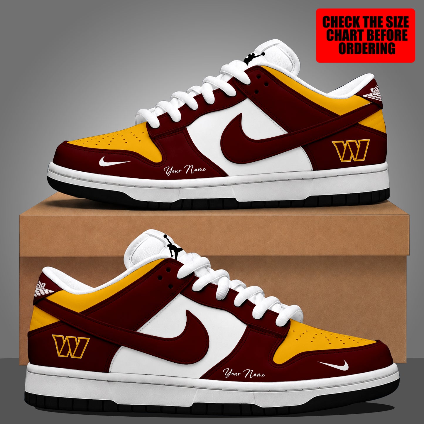 [SPECIAL OFFER] NEW CUSTOMIZED NFL12 WTC WASHINGTON COMMANDERS DUNK LOW SHOES