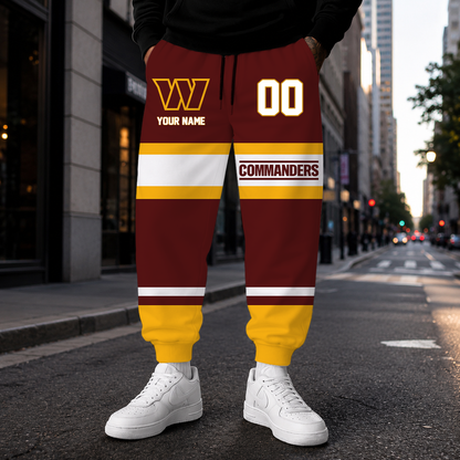 LIMITED EDITION - NEW CUSTOMIZED NFL12 WTC WASHINGTON COMMANDERS SWEATPANTS