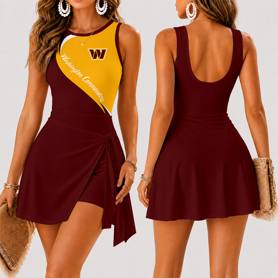 [SPECIAL OFFER] NEW CUSTOMIZED NFL12 WTC WASHINGTON COMMANDERS WOMEN'S SUMMER SKORT DRESS