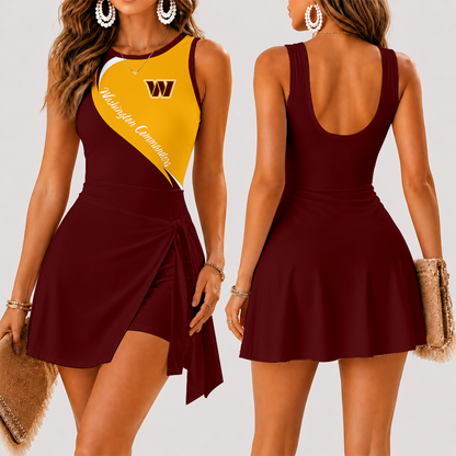 [SPECIAL OFFER] NEW CUSTOMIZED NFL12 WTC WASHINGTON COMMANDERS WOMEN'S SUMMER SKORT DRESS