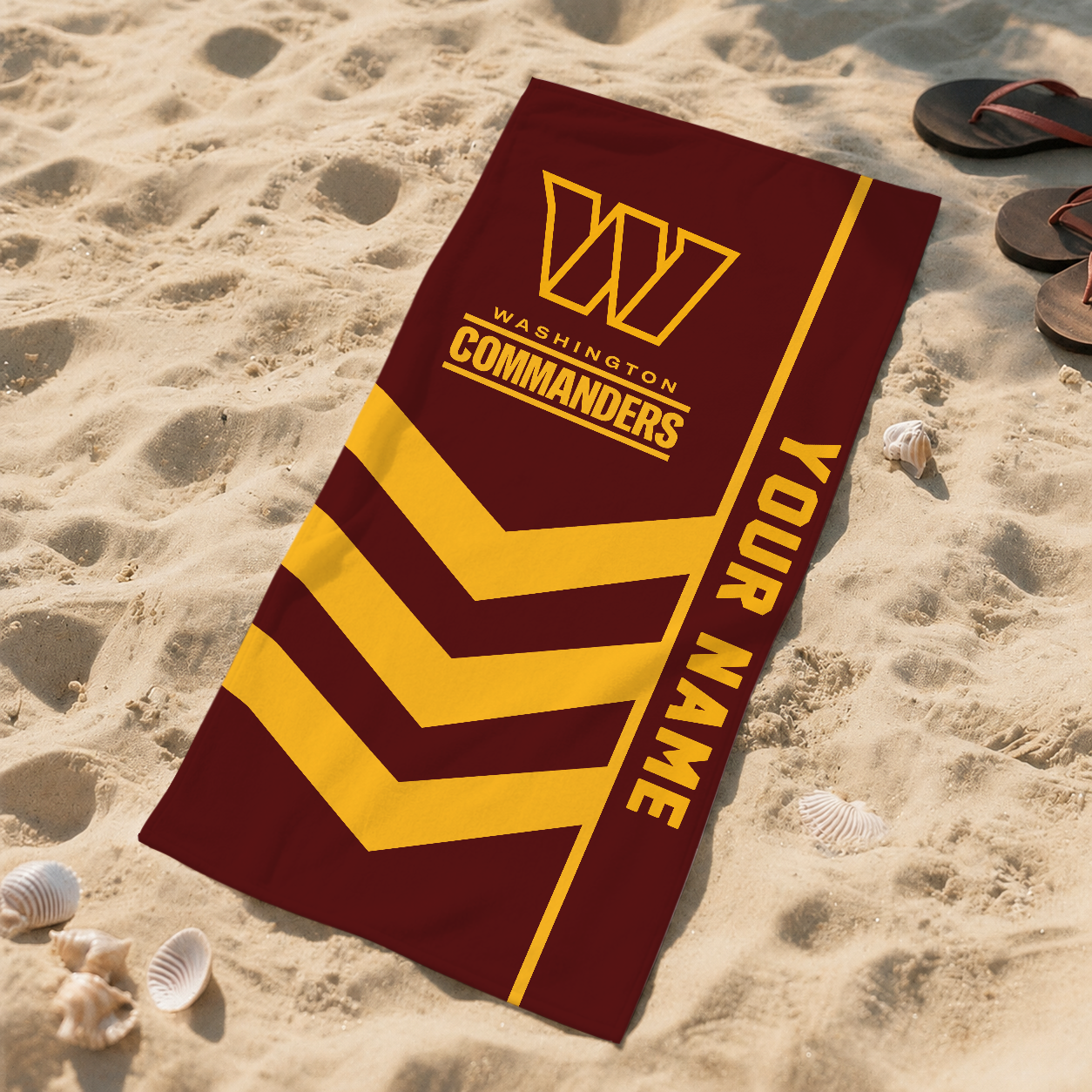 SPECIAL EDITION - NEW CUSTOMIZED NFL12 WTC WASHINGTON COMMANDERS BEACH TOWEL