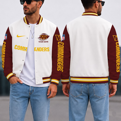 ELITE EDITION - NEW CUSTOMIZED NFL12 WTC WASHINGTON COMMANDERS SATIN VARSITY & BASEBALL JACKET