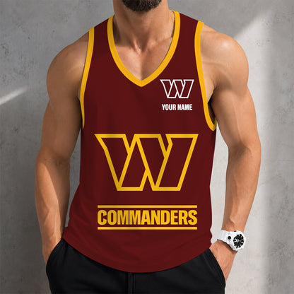 LIMITED EDITION - NEW CUSTOMIZED NFL12 WTC WASHINGTON COMMANDERS TANK TOP