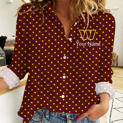 LIMITED EDITION - NEW CUSTOMIZED NFL12 WTC WASHINGTON COMMANDERS WOMEN CASUAL SHIRT