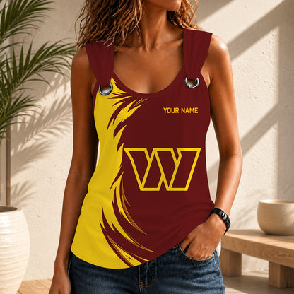 LIMITED EDITION - NEW CUSTOMIZED NFL12 WTC WASHINGTON COMMANDERS O-RING SHOULDER TANK TOP
