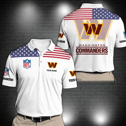 LIMITED EDITION - NEW CUSTOMIZED NFL12 WTC WASHINGTON COMMANDERS POLO SHIRT
