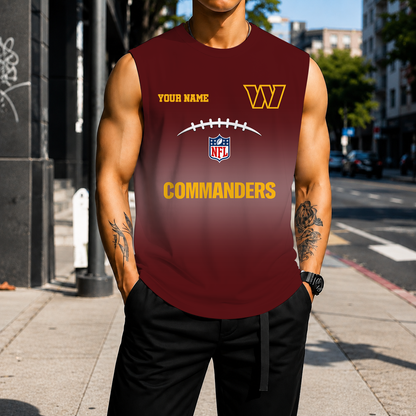 LIMITED EDITION - NEW CUSTOMIZED NFL12 WTC WASHINGTON COMMANDERS MEN'S GYM SHIRT