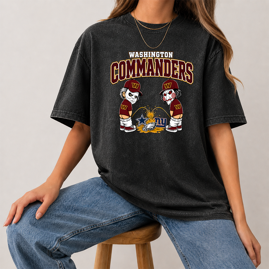[SPECIAL OFFER] NEW CUSTOMIZED NFL12 WTC WASHINGTON COMMANDERS FUNNY MULTICOLOR WASHED TEE