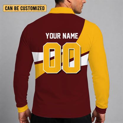 [SPECIAL OFFER] NEW CUSTOMIZED NFL12 WTC WASHINGTON COMMANDERS LONG SLEEVE POLO SHIRT