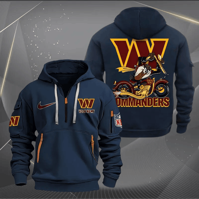 [SPECIAL OFFER] NEW CUSTOMIZED NFL12 WTC WASHINGTON COMMANDERS MUTICOLOR QUARTER ZIP HOODIE