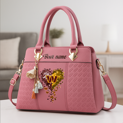 LIMITED EDITION - NEW CUSTOMIZED NFL12 WTC WASHINGTON COMMANDERS ZIP HANDBAG MULTICOLOR