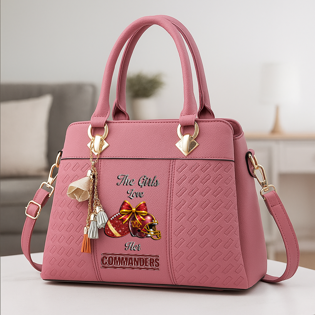 LIMITED EDITION - NEW CUSTOMIZED NFL12 WTC WASHINGTON COMMANDERS WOMEN'S ZIP HANDBAG MULTICOLOR
