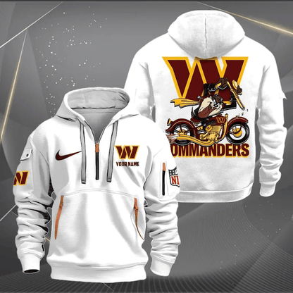 [SPECIAL OFFER] NEW CUSTOMIZED NFL12 WTC WASHINGTON COMMANDERS MUTICOLOR QUARTER ZIP HOODIE