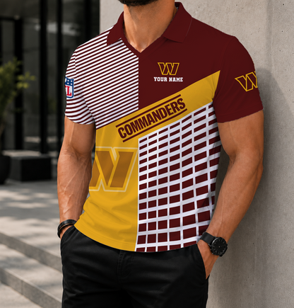 LIMITED EDITION - NEW CUSTOMIZED NFL12 WTC WASHINGTON COMMANDERS POLO SHIRT