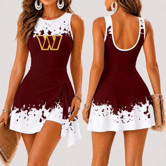 [SPECIAL OFFER] NEW CUSTOMIZED NFL12 WTC WASHINGTON COMMANDERS WOMEN'S SUMMER SKORT DRESS