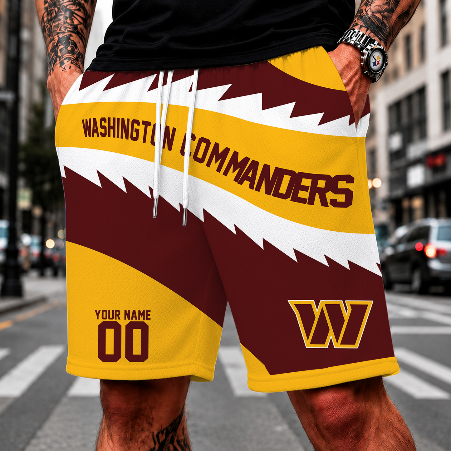 [SPECIAL OFFER] NEW CUSTOMIZED NFL12 WTC WASHINGTON COMMANDERS SHORT PANTS