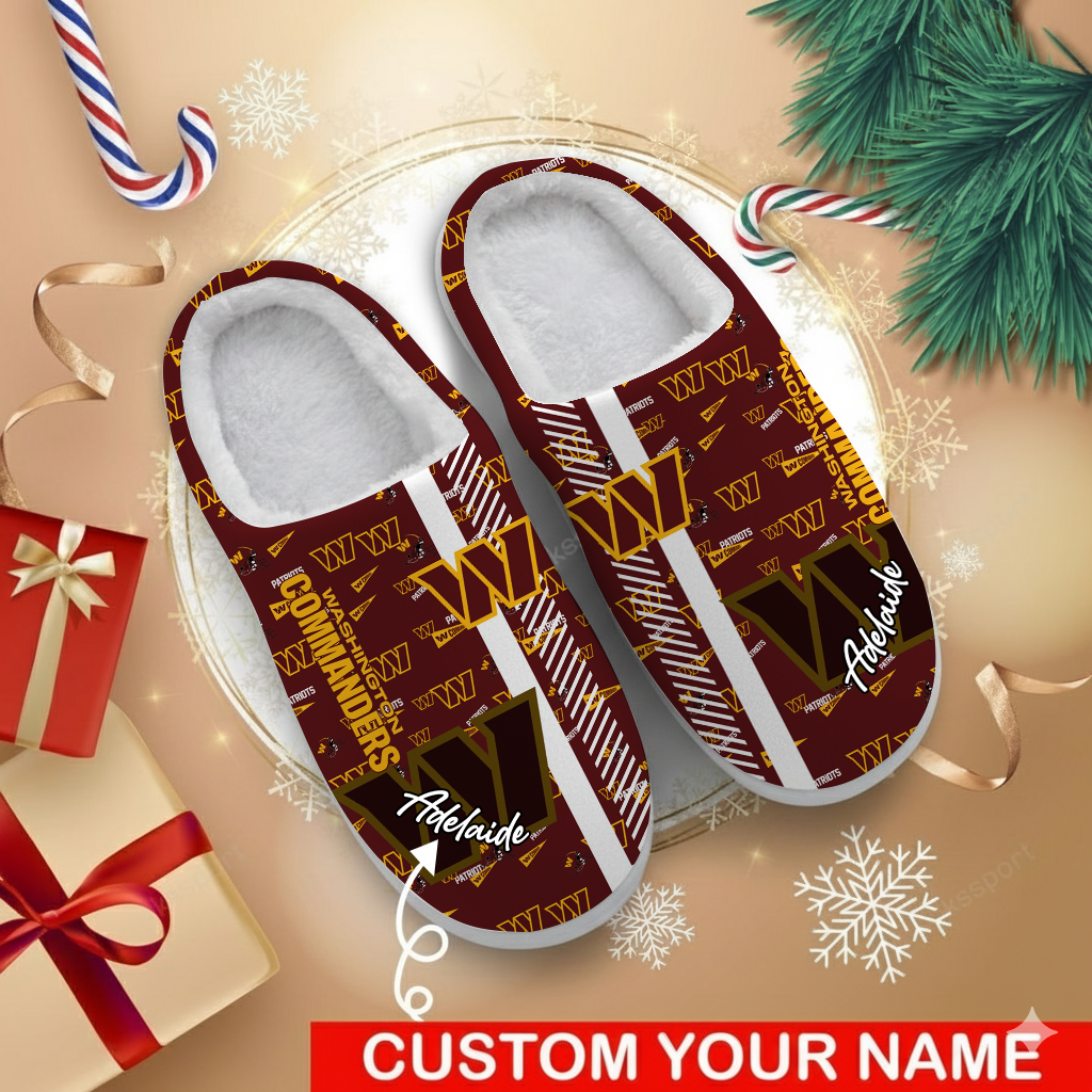 LIMITED EDITION - NEW CUSTOMIZED NFL12 WTC WASHINGTON COMMANDERS FOAM SLIPPERS