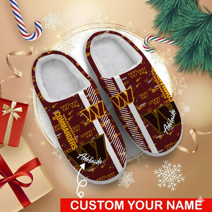 LIMITED EDITION - NEW CUSTOMIZED NFL12 WTC WASHINGTON COMMANDERS FOAM SLIPPERS