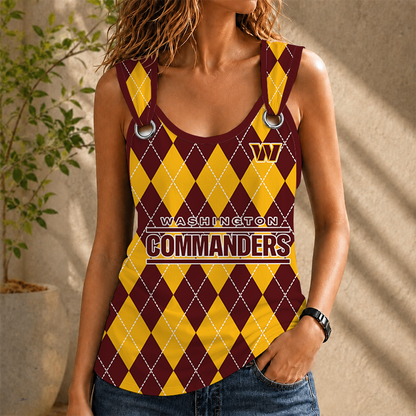[SPECIAL OFFER] NEW CUSTOMIZED NFL12 WTC WASHINGTON COMMANDERS O-RING SHOULDER TANK TOP