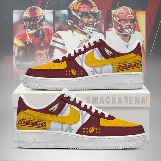LIMITED EDITION - NEW CUSTOMIZED NFL12 WTC WS COMMANDERS AF1 SNEAKERS