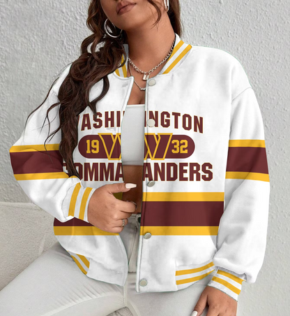 LIMITED EDITION - NEW CUSTOMIZED NFL12 WTC WASHINGTON COMMANDERS SATIN VARSITY & BASEBALL JACKET