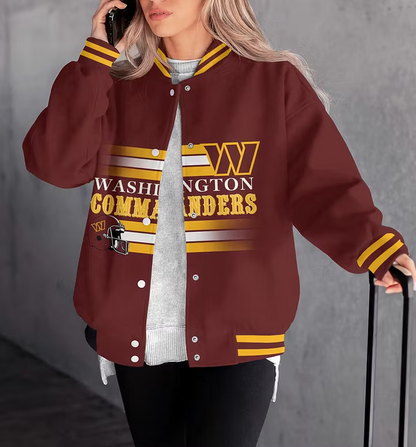 LIMITED EDITION - NEW CUSTOMIZED NFL12 WTC WASHINGTON COMMANDERS SATIN VARSITY & BASEBALL JACKET