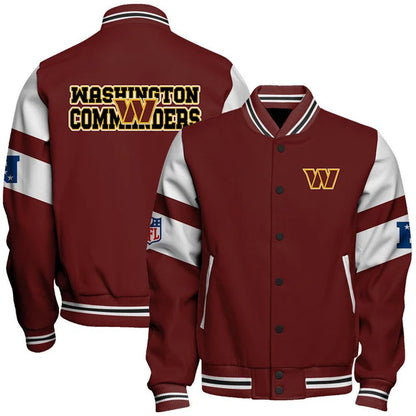 LIMITED EDITION - NEW CUSTOMIZED NFL12 WTC WASHINGTON COMMANDERS SATIN VARSITY & BASEBALL JACKET