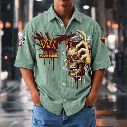 [SPECIAL OFFER] NEW CUSTOMIZED NFL12 WTC WASHINGTON COMMANDERS SEERSUCKER BUTTON SHIRT