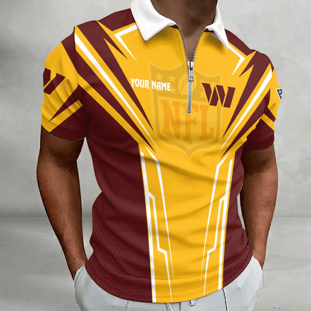 [SPECIAL OFFER] NEW CUSTOMIZED NFL12 WTC WASHINGTON COMMANDERS ZIP POLO SHIRT