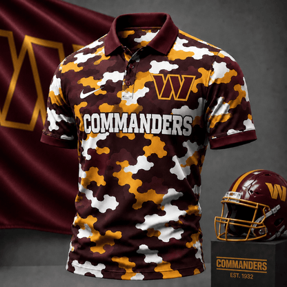 [SPECIAL OFFER] NEW CUSTOMIZED NFL12 WTC WASHINGTON COMMANDERS CAMO POLO SHIRT