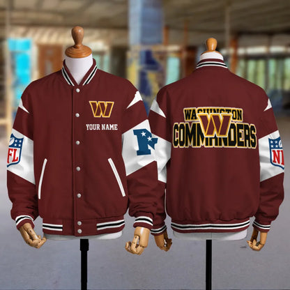 [HOT DEAL] NEW CUSTOMIZED NFL12 WTC WASHINGTON COMMANDERS SATIN VARSITY & BASEBALL JACKET
