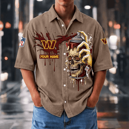 [SPECIAL OFFER] NEW CUSTOMIZED NFL12 WTC WASHINGTON COMMANDERS SEERSUCKER BUTTON SHIRT