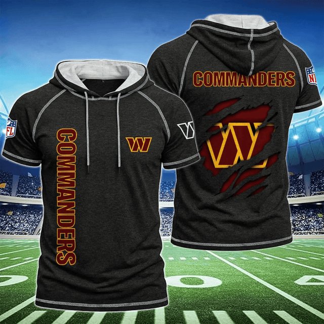 [SPECIAL OFFER] NEW CUSTOMIZED NFL12 WTC WASHINGTON COMMANDERS SHORT SLEEVE HOODIE