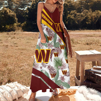 LIMITED RUN - NEW CUSTOMED NFL12 WTC WS COMMANDERS HAWAIIAN LONG DRESS
