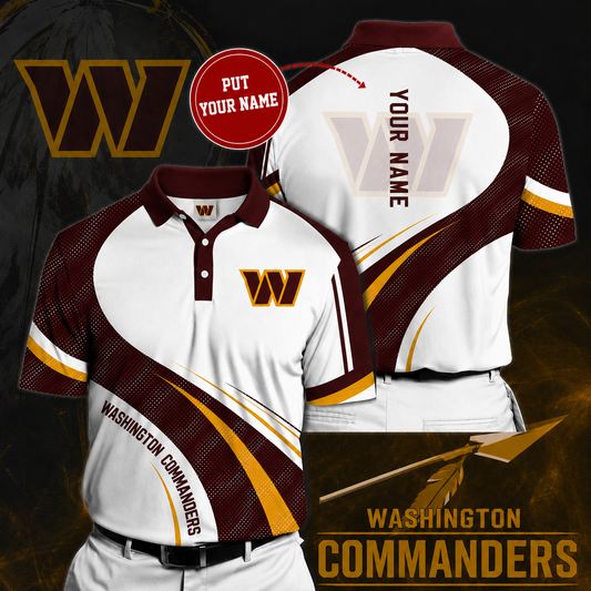 LIMITED EDITION - NEW CUSTOMIZED NFL12 WTC WASHINGTON COMMANDERS POLO SHIRT