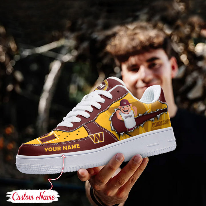 LIMITED EDITION - NEW CUSTOMIZED NFL12 WTC WASHINGTON COMMANDERS AF1 SNEAKERS