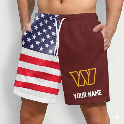 LIMITED EDITION - NEW CUSTOMIZED NFL12 WTC WASHINGTON COMMANDERS SHORT PANTS