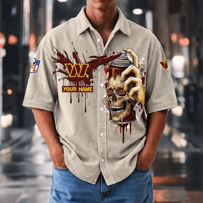 [SPECIAL OFFER] NEW CUSTOMIZED NFL12 WTC WASHINGTON COMMANDERS SEERSUCKER BUTTON SHIRT