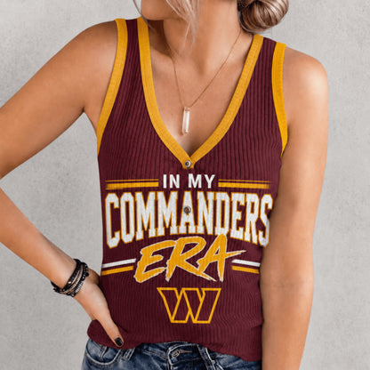 [SPECIAL OFFER] NEW CUSTOMIZED NFL12 WTC WASHINGTON COMMANDERS WOMEN'S V-NECK TANK TOP