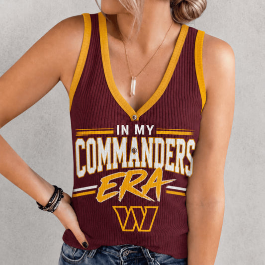 [SPECIAL OFFER] NEW CUSTOMIZED NFL12 WTC WASHINGTON COMMANDERS WOMEN'S V-NECK TANK TOP