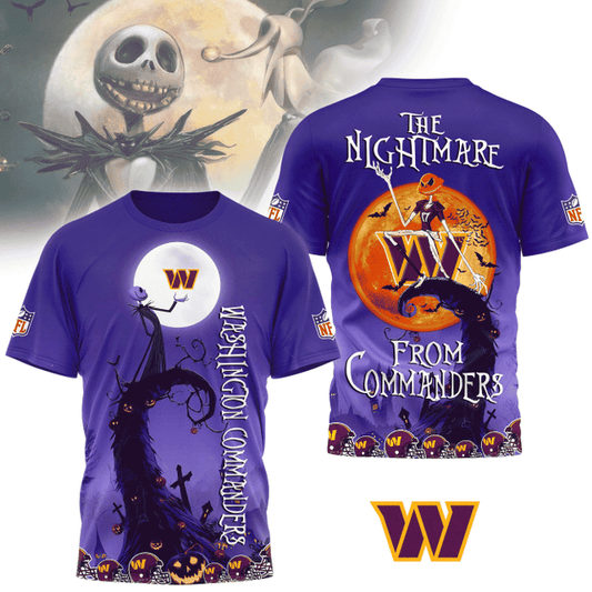 [SPECIAL OFFER] NEW CUSTOMIZED NFL12 WTC WASHINGTON COMMANDERS HALLOWEEN THE NIGHTMARE APPAREL