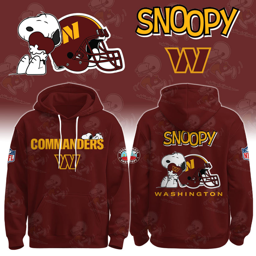 LIMITED EDITION - NEW CUSTOMIZED NFL12 WTC WASHINGTON COMMANDERS & SNOOPY UNISEX T-SHIRT, POLO, HOODIE & JACKETS