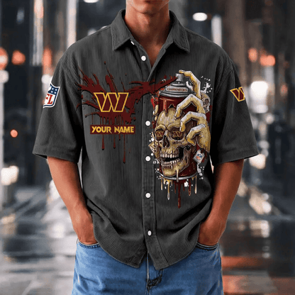 [SPECIAL OFFER] NEW CUSTOMIZED NFL12 WTC WASHINGTON COMMANDERS SEERSUCKER BUTTON SHIRT