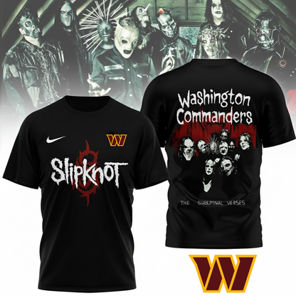 LIMITED EDITION - NEW CUSTOMIZED NFL12 WTC WASHINGTON COMMANDERS SLIPKNOT 3D SHIRT