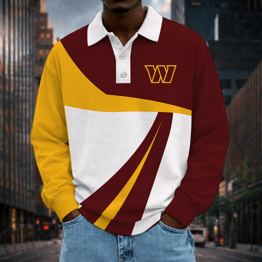 [SPECIAL OFFER] NEW CUSTOMIZED NFL12 WTC WASHINGTON COMMANDERS LONG SLEEVE POLO SHIRT