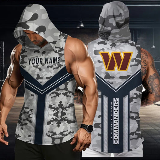 LIMITED EDITION - NEW CUSTOMIZED NFL12 WTC WASHINGTON COMMANDERS HOODED TANK TOP