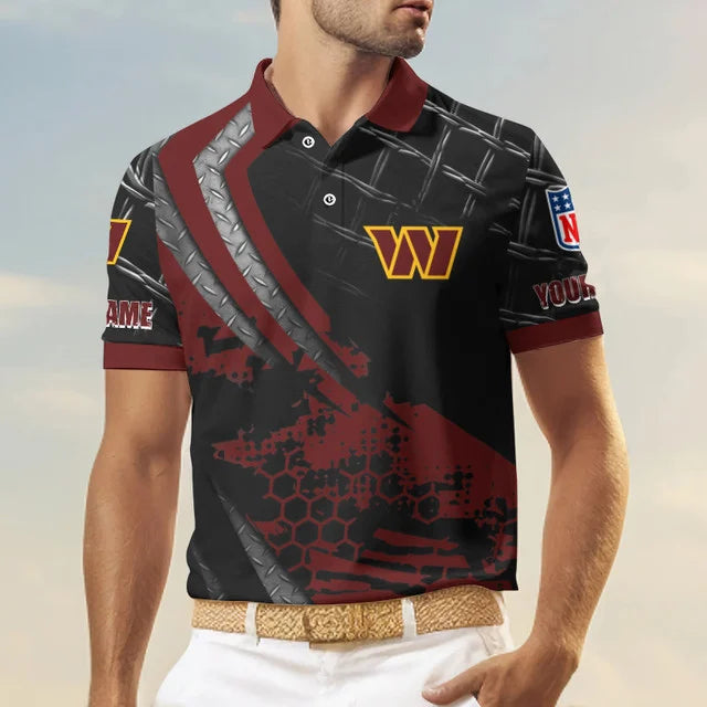 LIMITED EDITION - NEW CUSTOMIZED NFL12 WTC WASHINGTON COMMANDERS POLO SHIRT